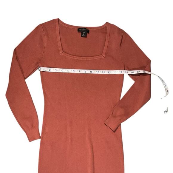 Rachel Zoe Midi Brown Sweater Dress Slit on the Leg Body Con Size Small Stretch - Picture 11 of 11